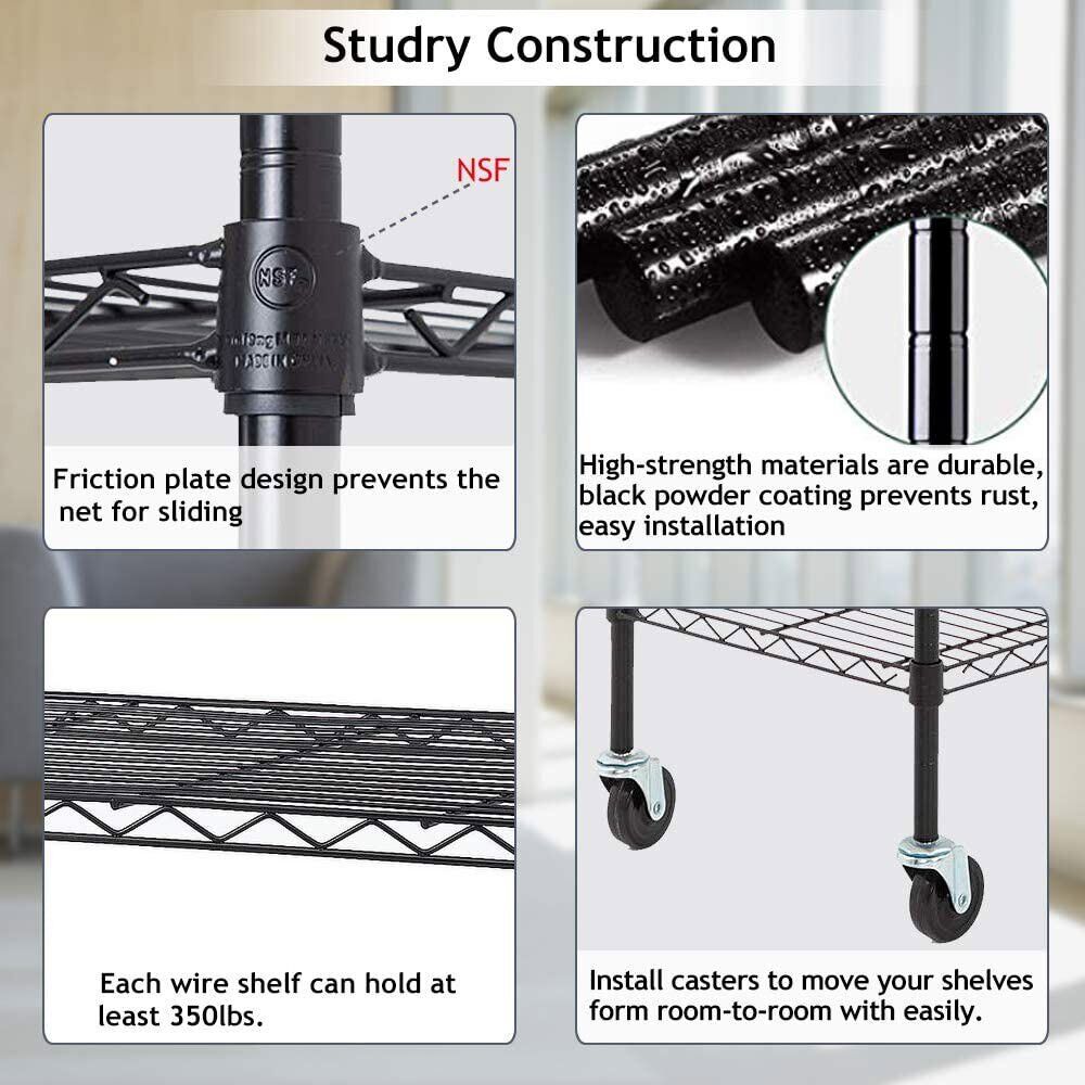 18”x48”x82” 6 Tier Wire Shelving Unit