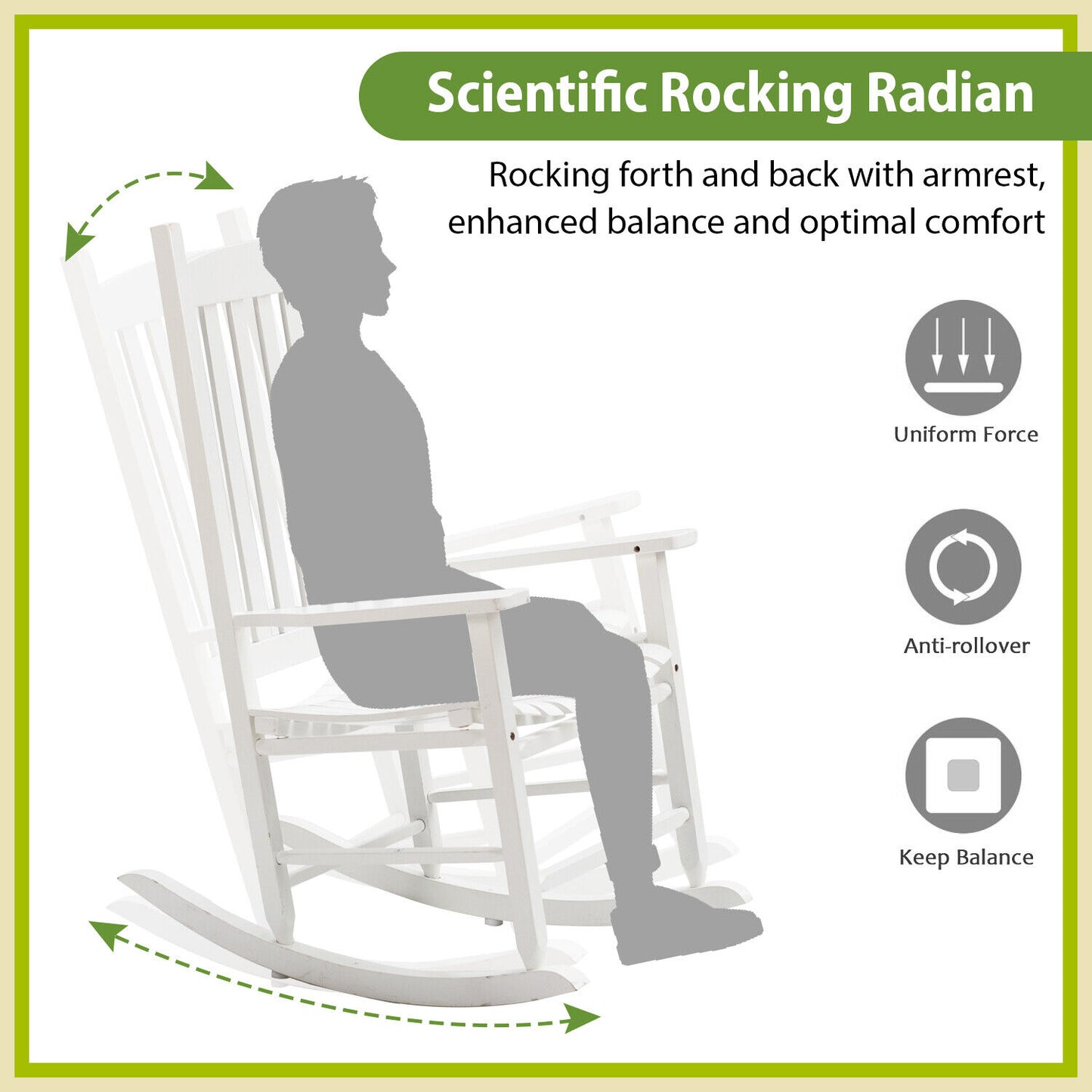 Patio Rocking Chair with High Back