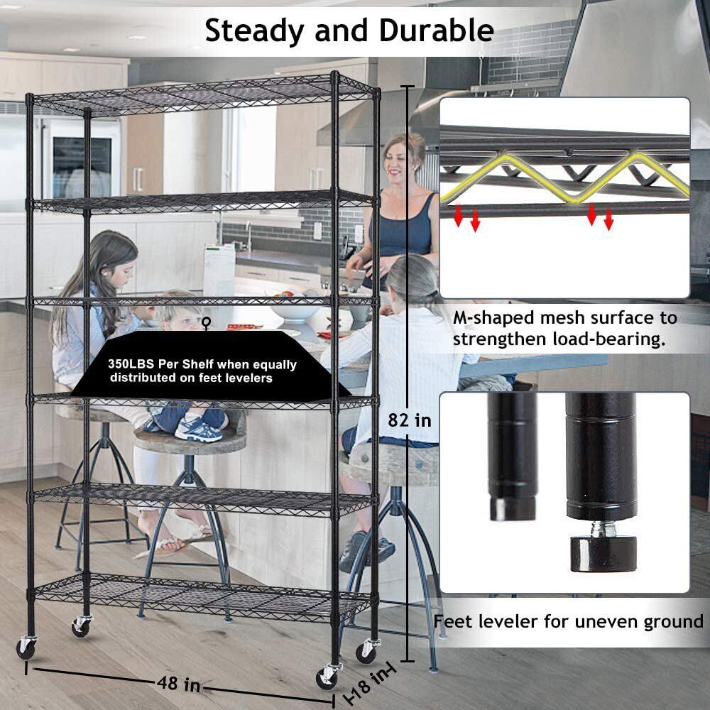 18”x48”x82” 6 Tier Wire Shelving Unit