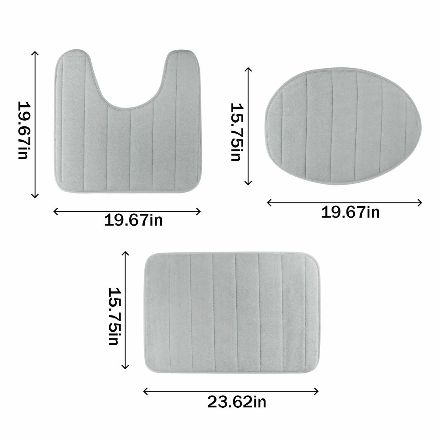 3-Piece Non Slip Bath Mats