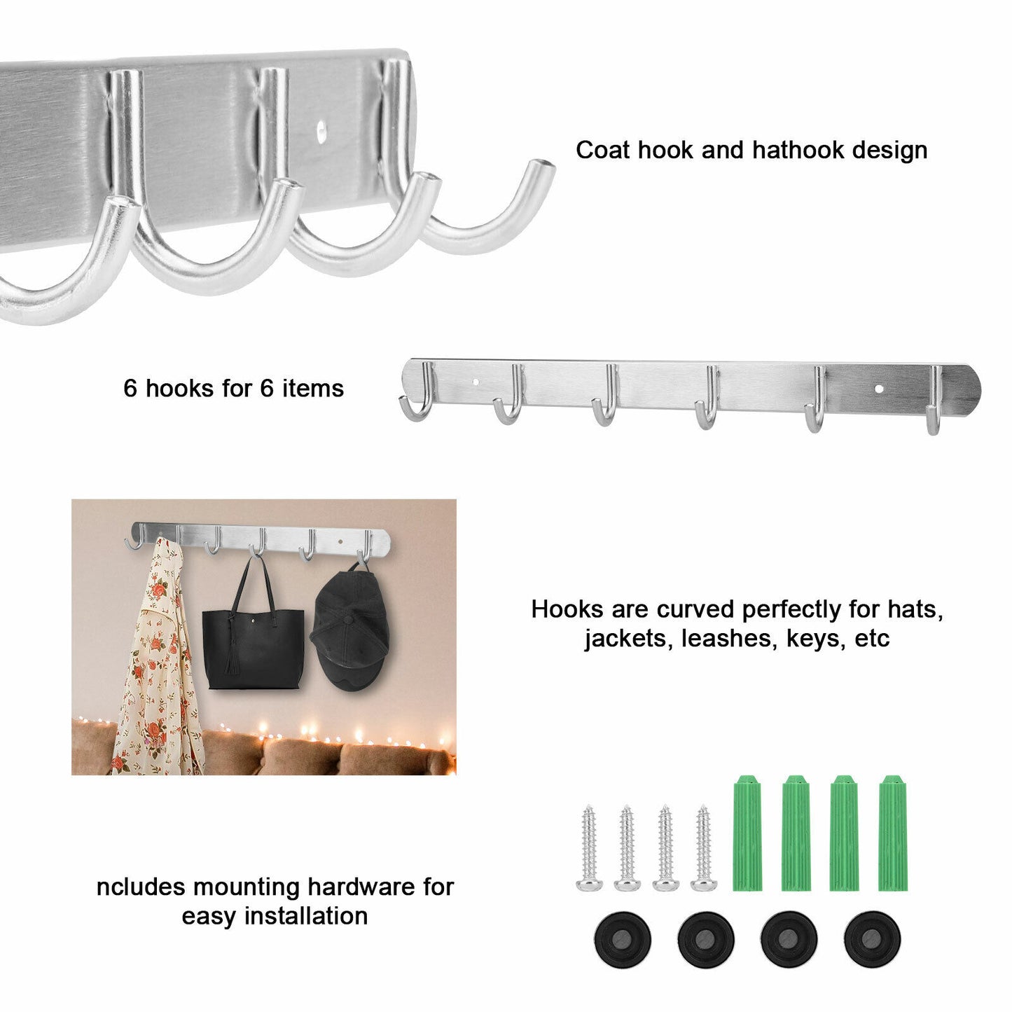 12 Hook Coat Robe Hat Clothes Rack