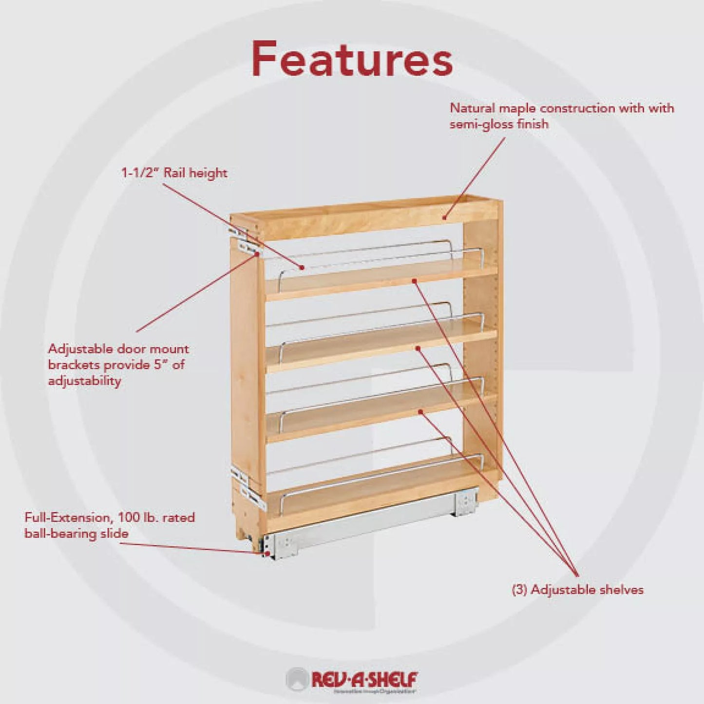 5" Pull Out Kitchen Cabinet Organizer