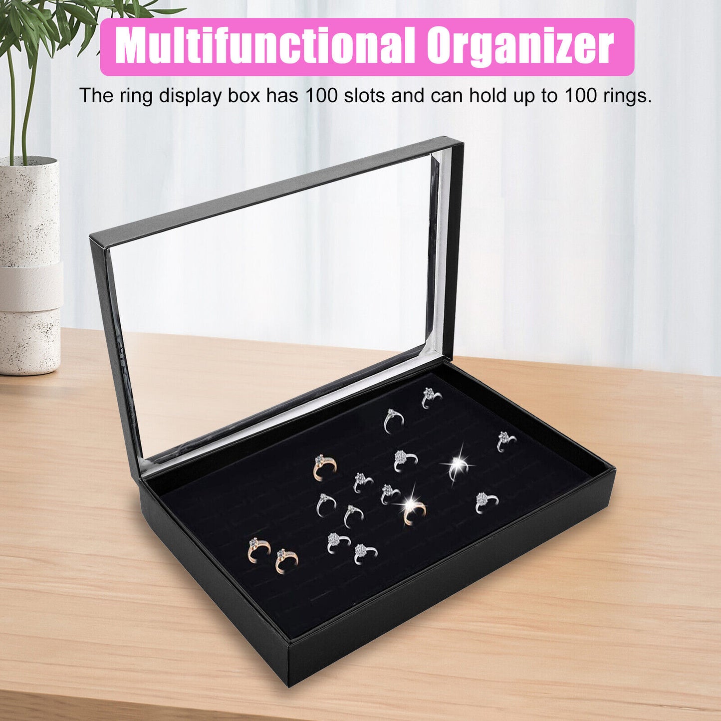 100 Slots Jewelry Ring Display Organizer