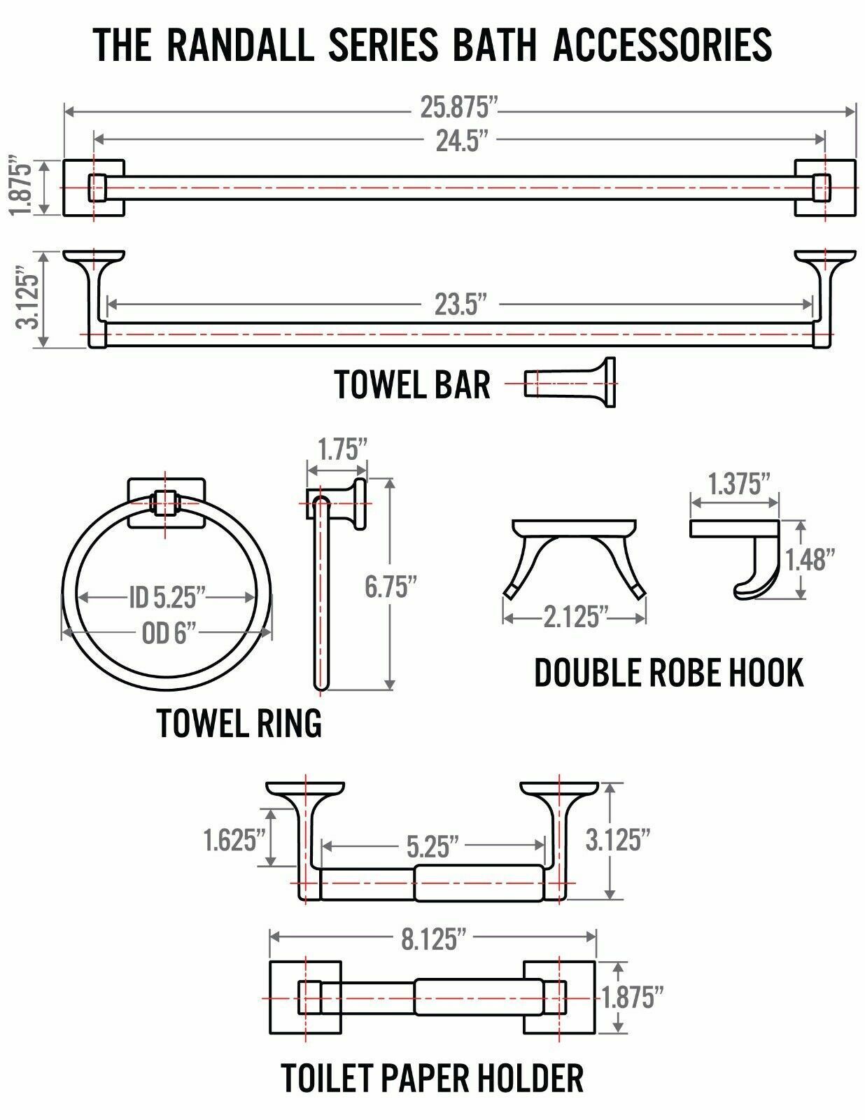 4 Piece Towel Bar Bath Set