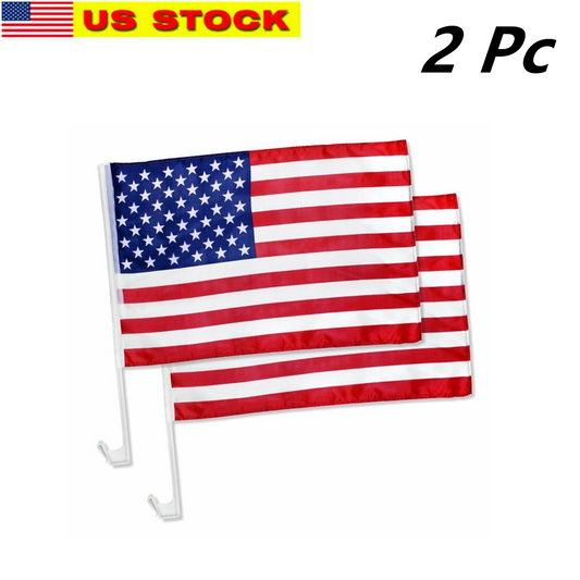 2 Pack 12x17 USA American Flags