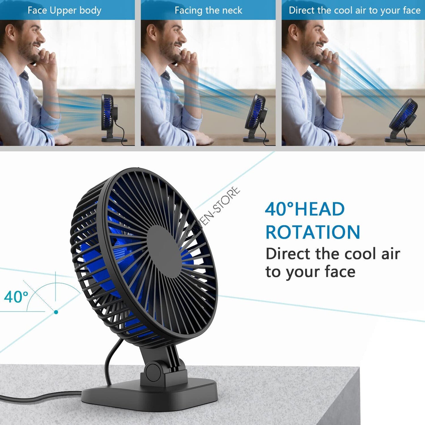 4Pcs Mini 4 inch Desk Fan