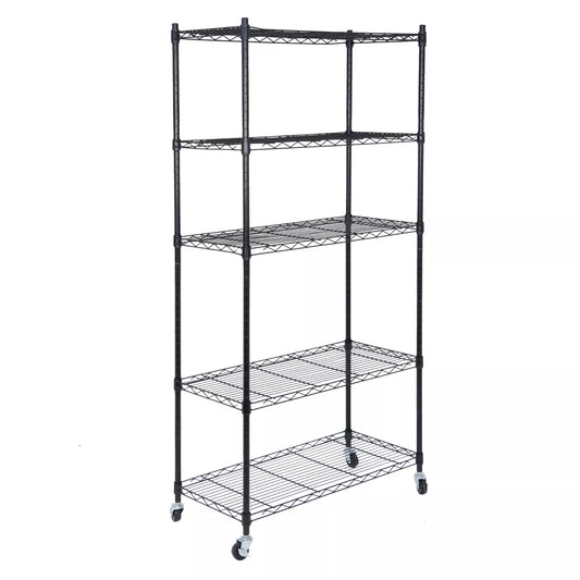 5-Tier Shelves Wire Unit Rack with wheels