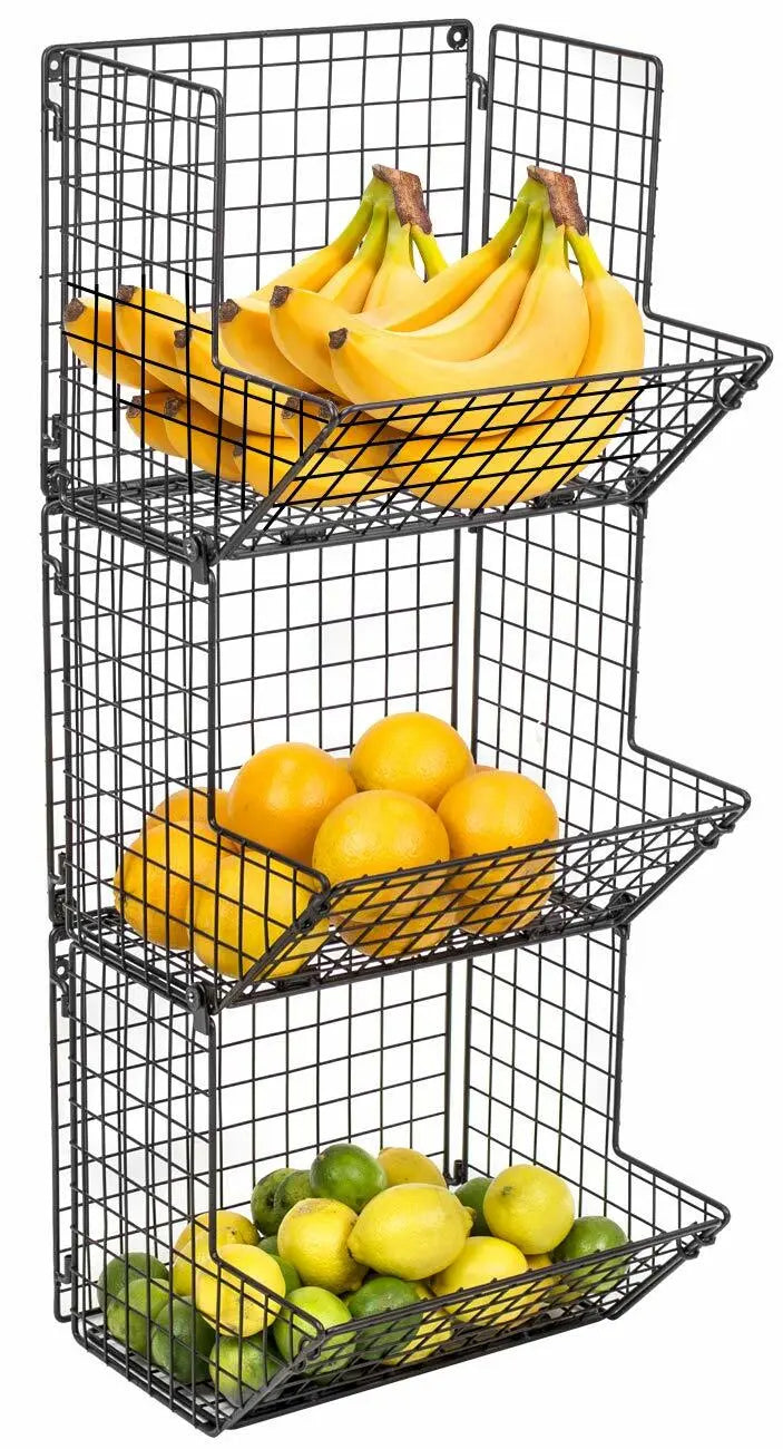 3-Tier Fruit Stand Wall Mount