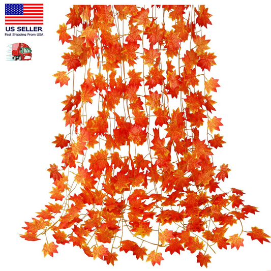 18ft Fall Garland Maple Leaf Door Decor