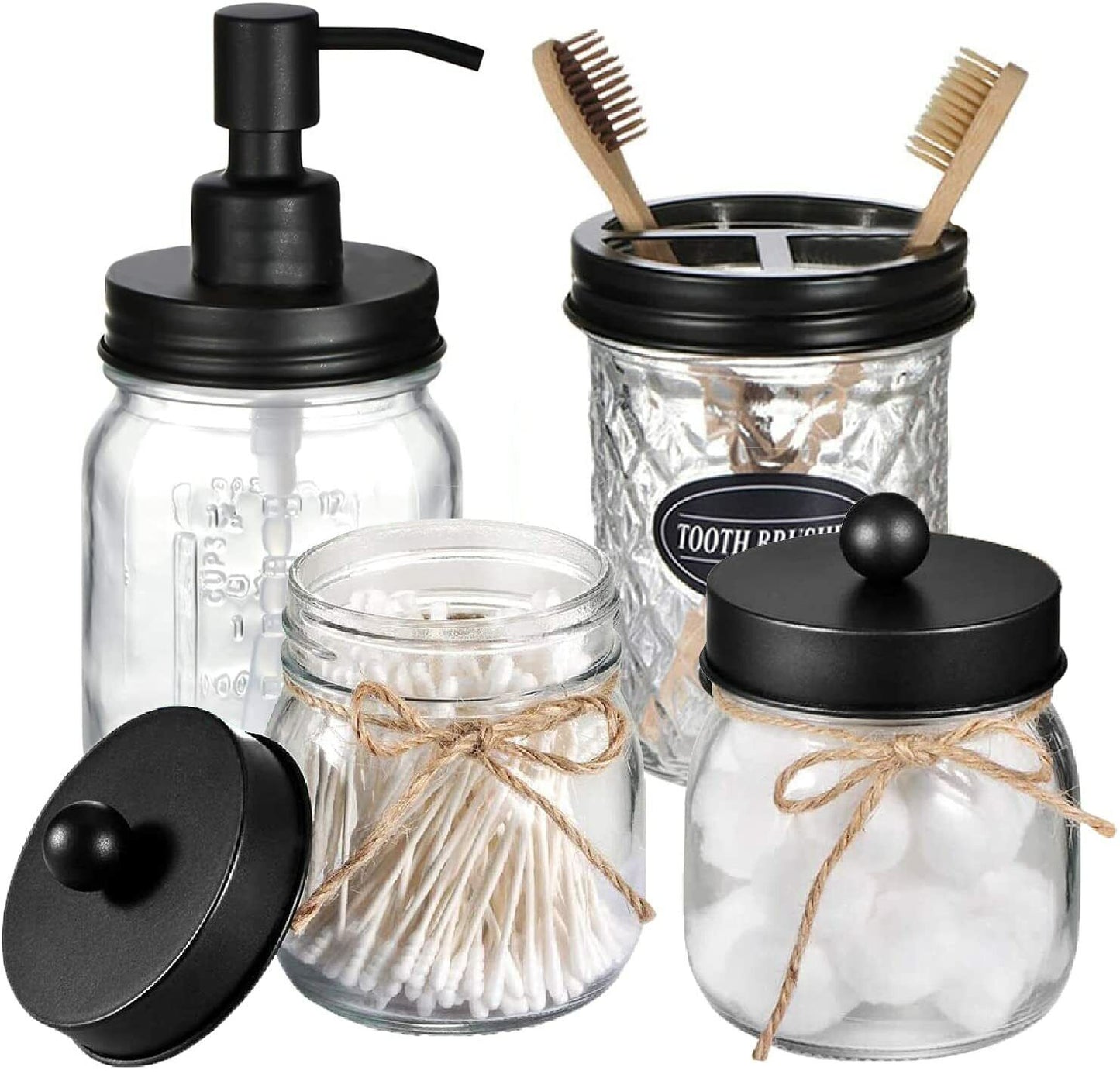 Mason Jar Bathroom Accessories Set