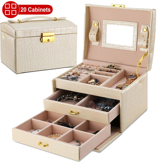 3 Layer PU Leather Jewelry Box