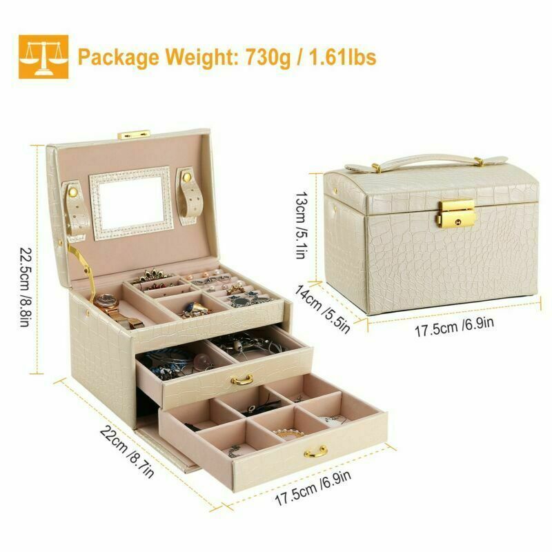 3 Layer PU Leather Jewelry Box