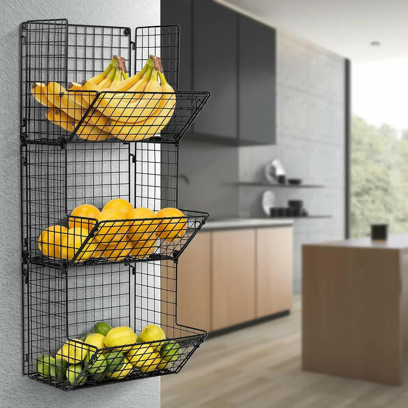 3-Tier Fruit Stand Wall Mount