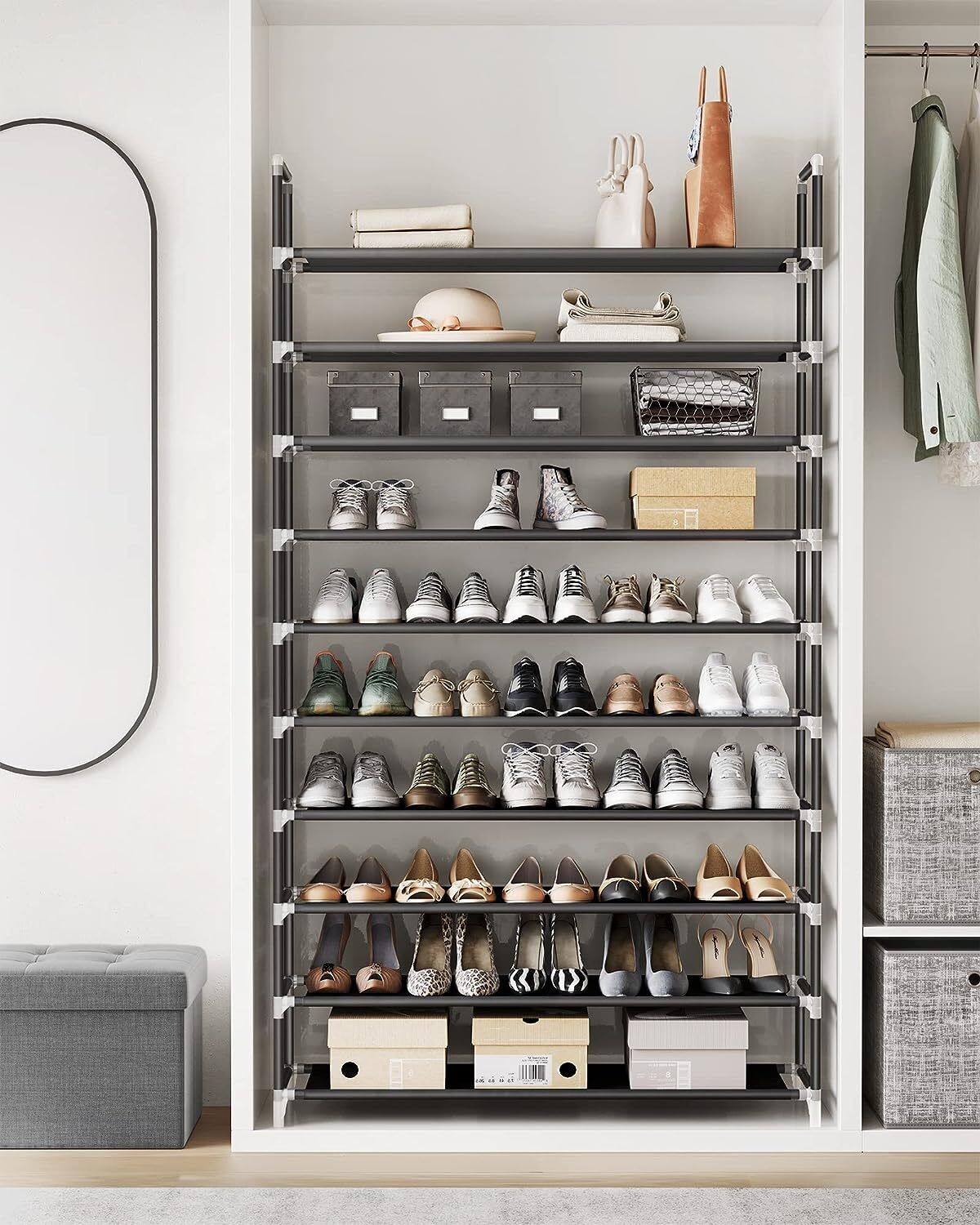 10 Tier 50 Pairs Shoe Rack