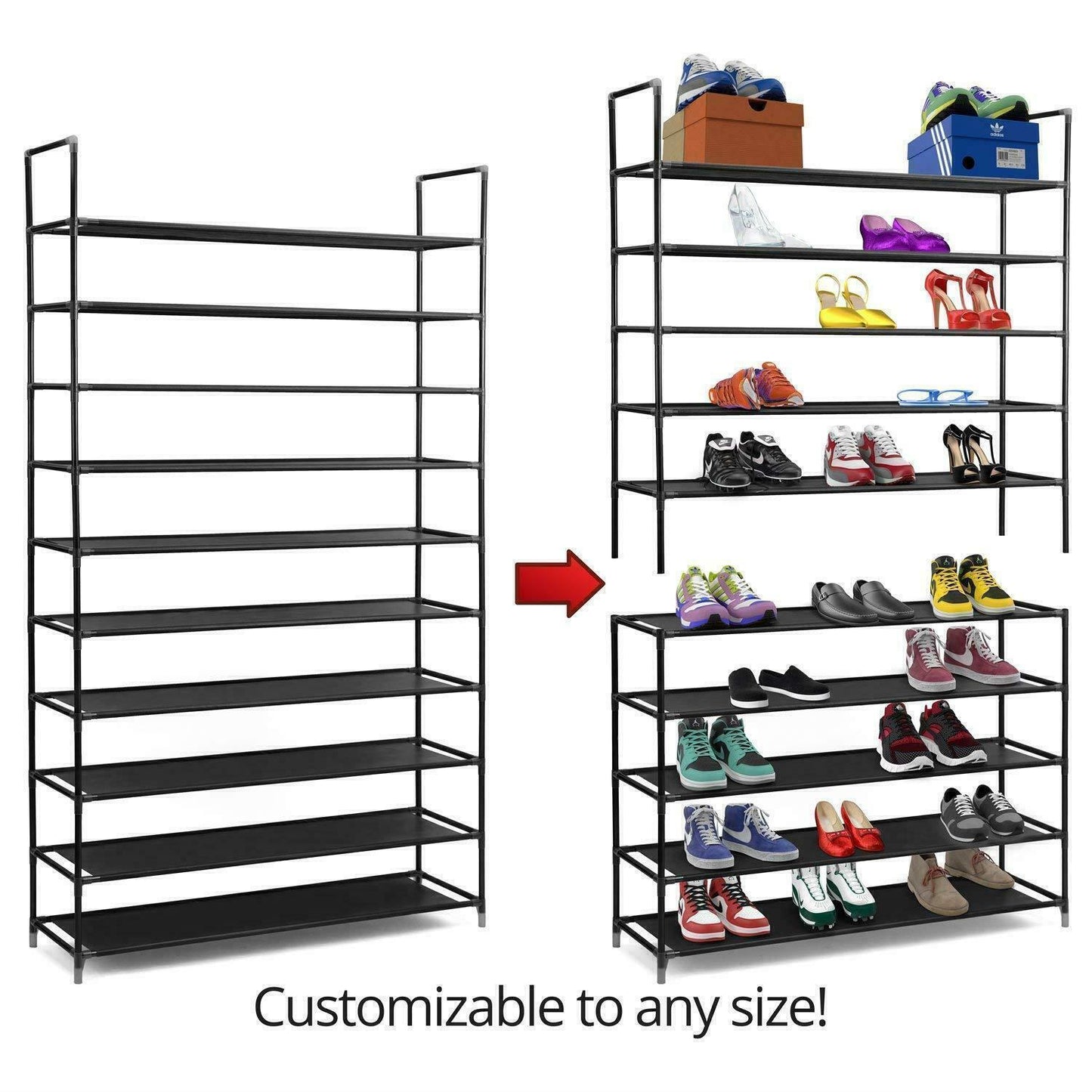 10 Tier 50 Pairs Shoe Rack