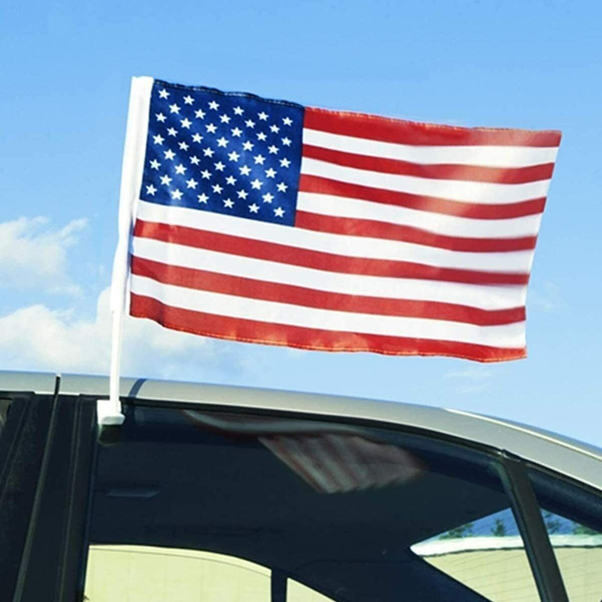 2 Pack 12x17 USA American Flags