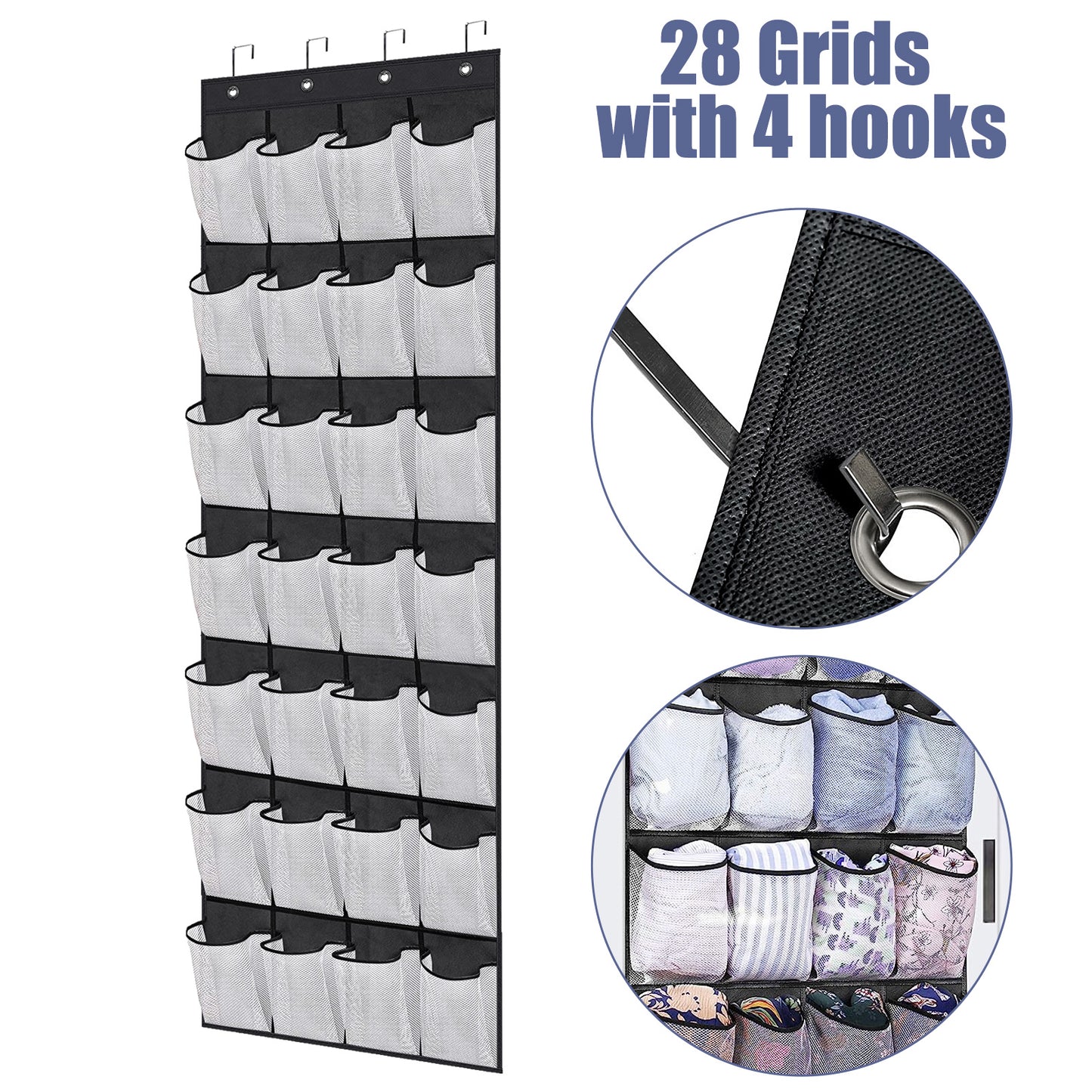 28 Grids Over Door Shoe Organizer