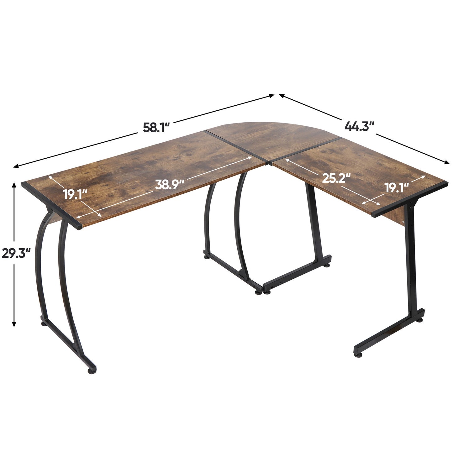 L Shaped Computer Gaming Corner Desk