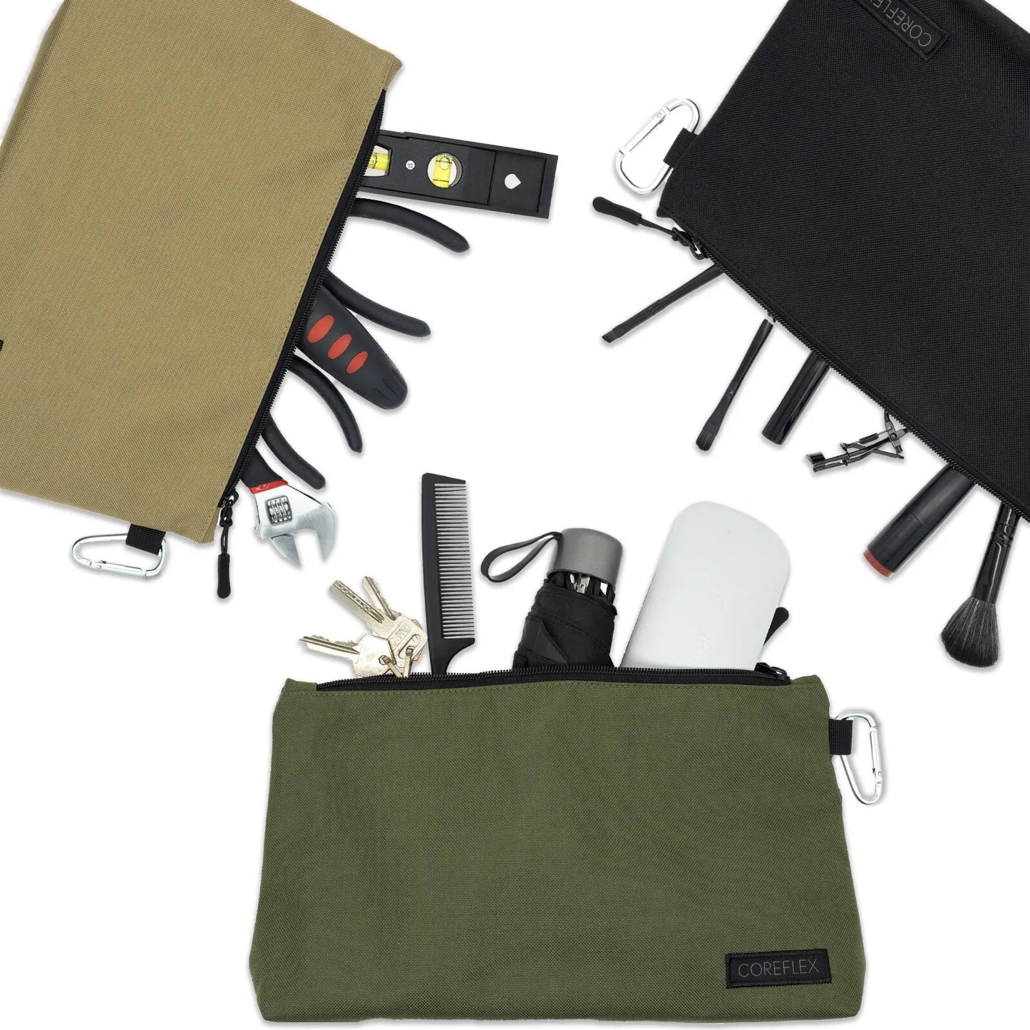 3 Pack Tool Pouch Zipper Bag