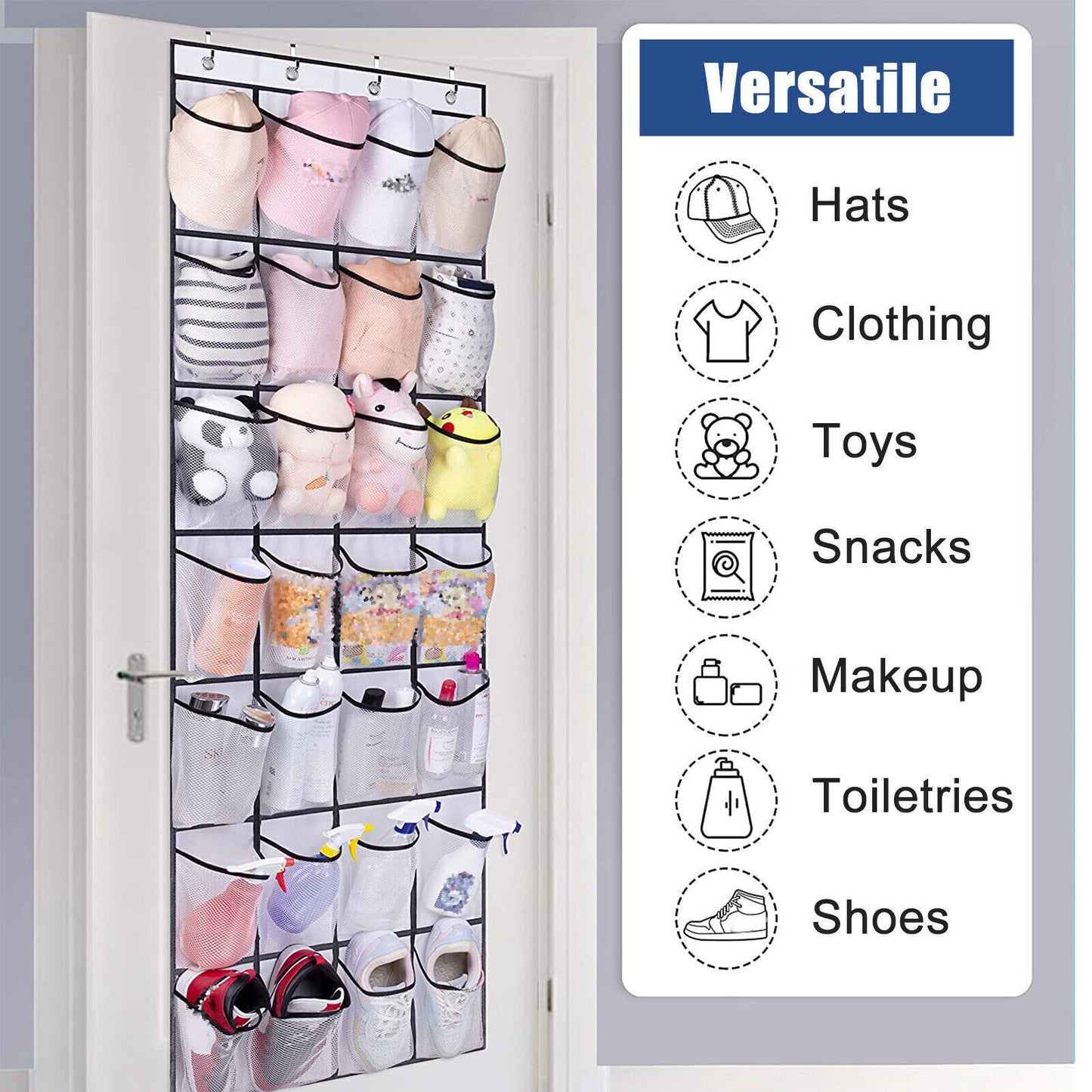 28 Grids Over Door Shoe Organizer