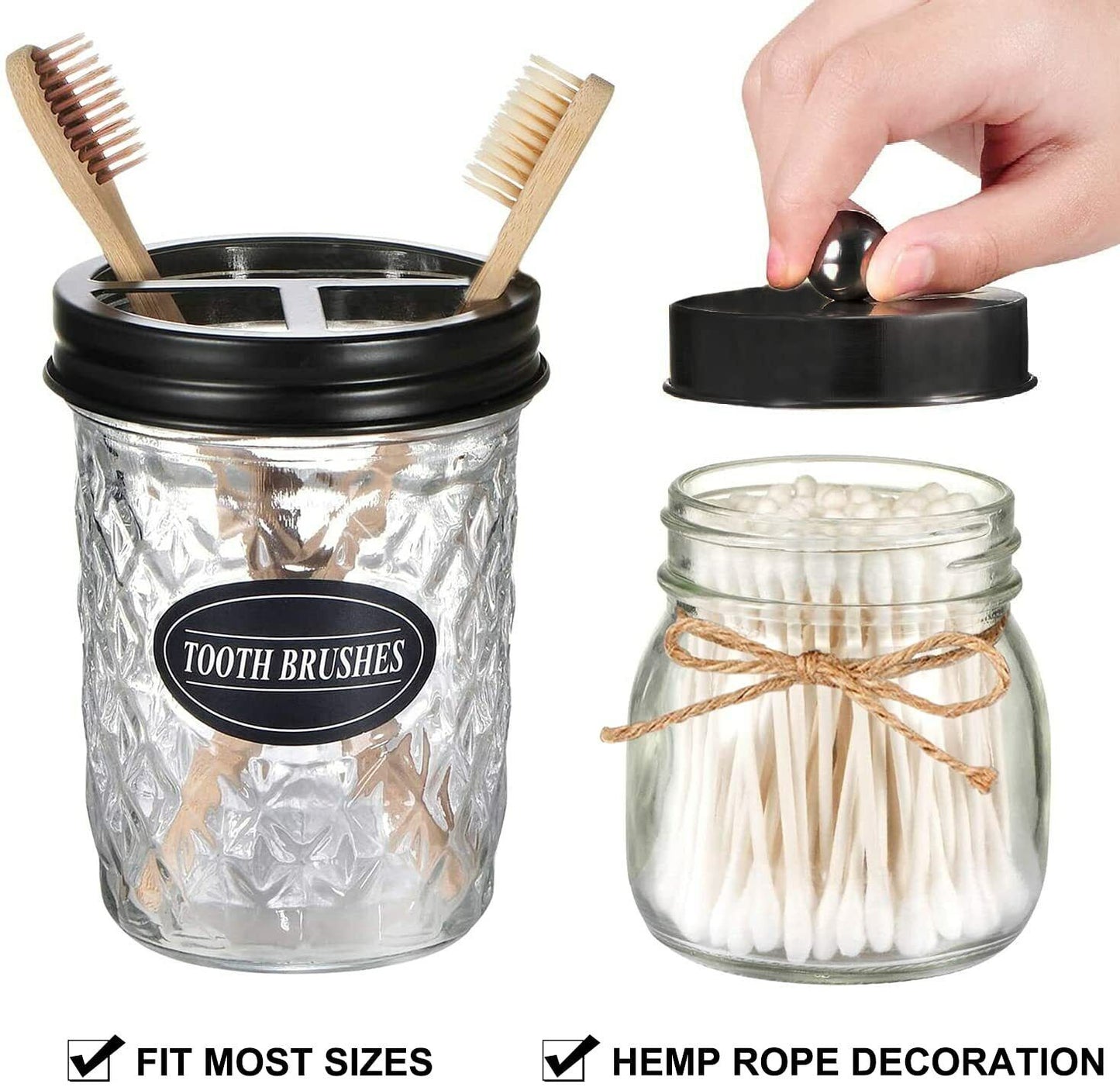 Mason Jar Bathroom Accessories Set