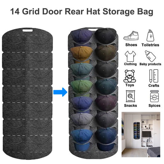 14 Grid Wall Hanging Hat Storage Bag