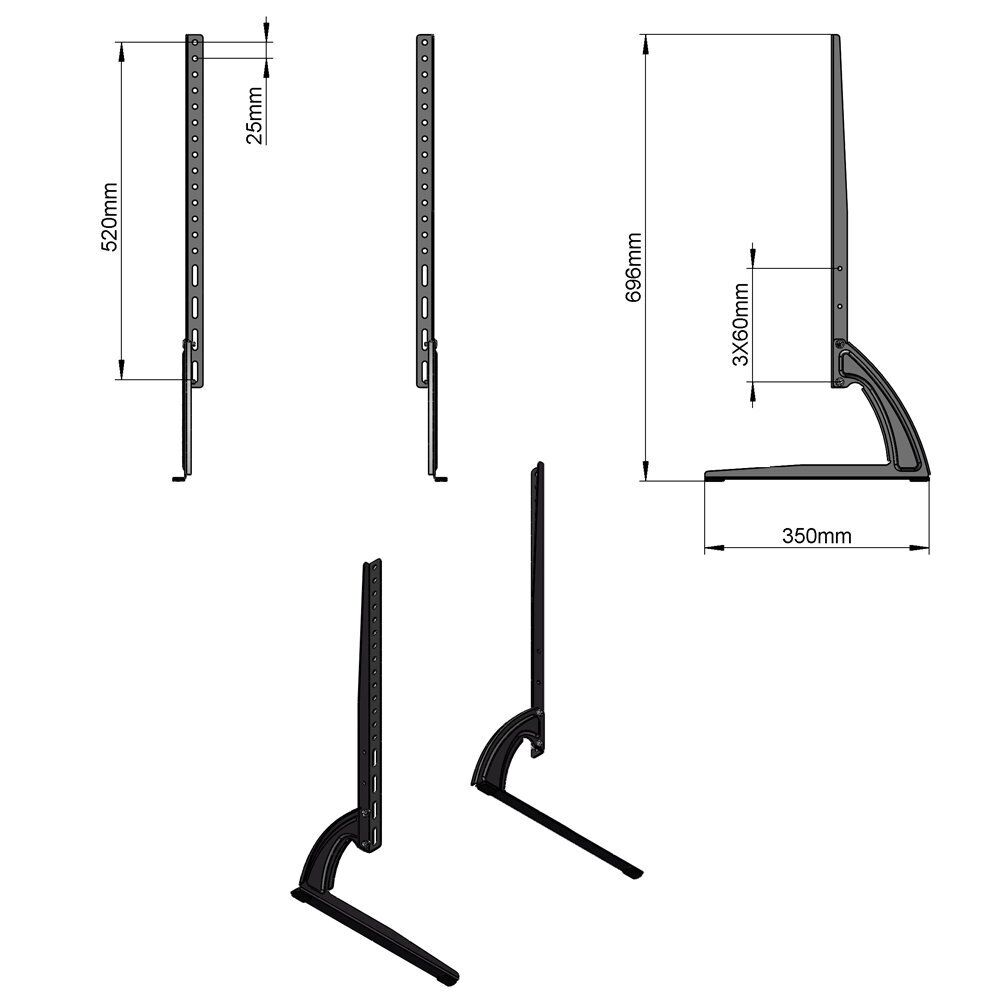 TV Stand with Mount Pedestal Base for 22" - 65"