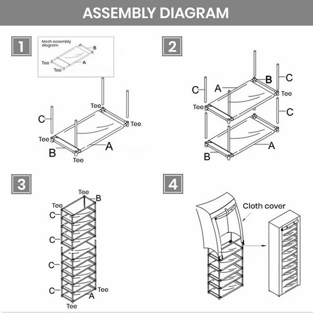 Shoe Rack 10 Layers 9 Shelf