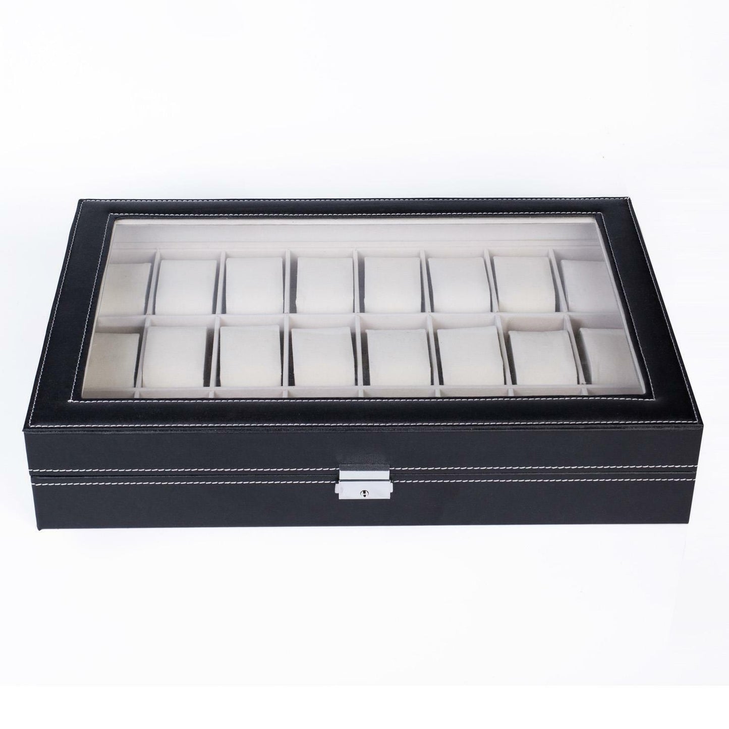 24-Slot Leather Watch Box