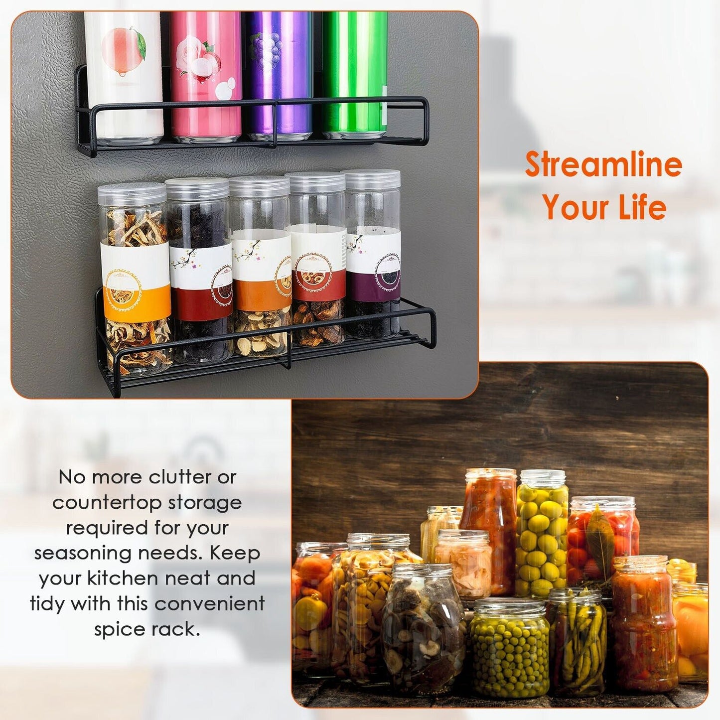 4Pack Magnetic Spice Rack