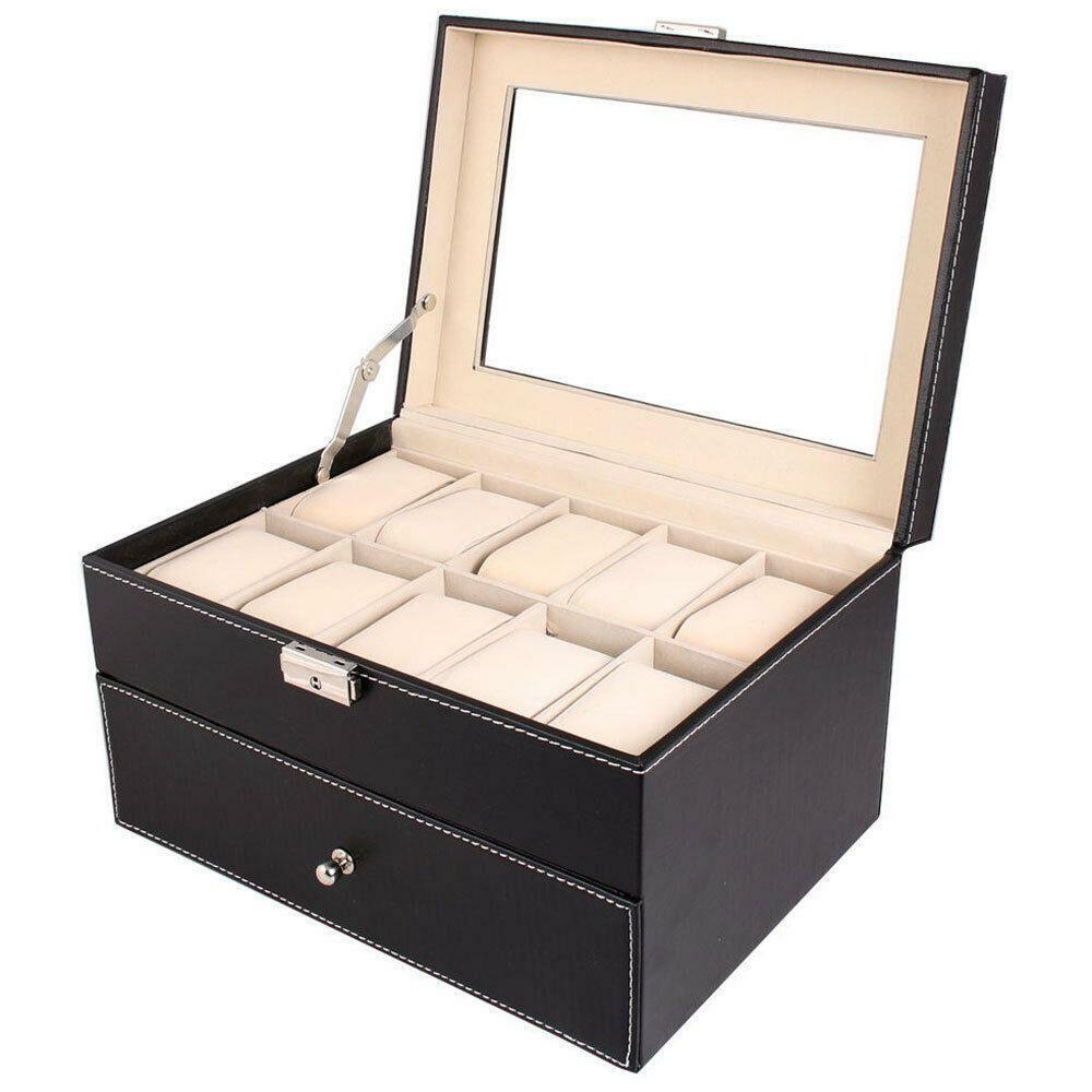 Large 20 Slot Leather Watch Box