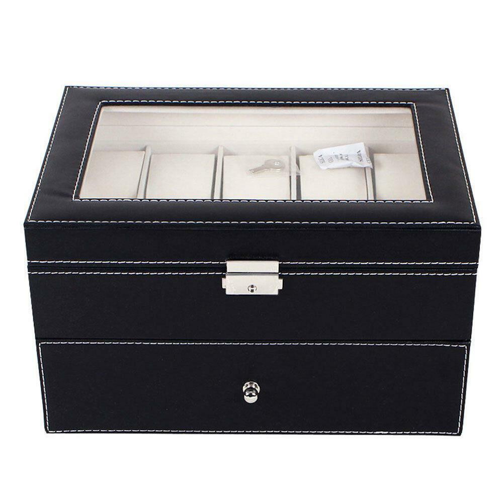 Large 20 Slot Leather Watch Box