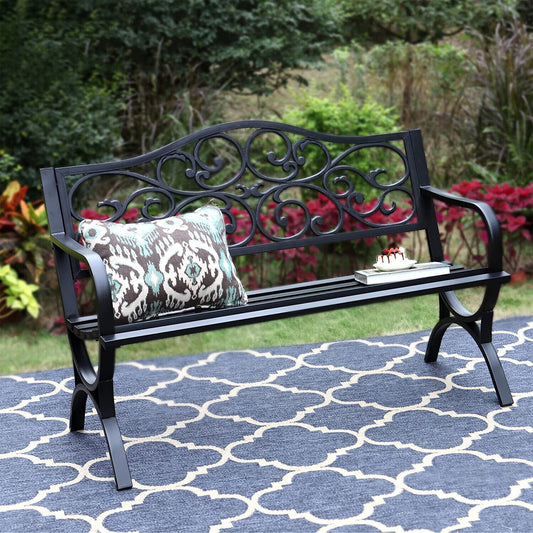 Metal Patio Bench Outdoor