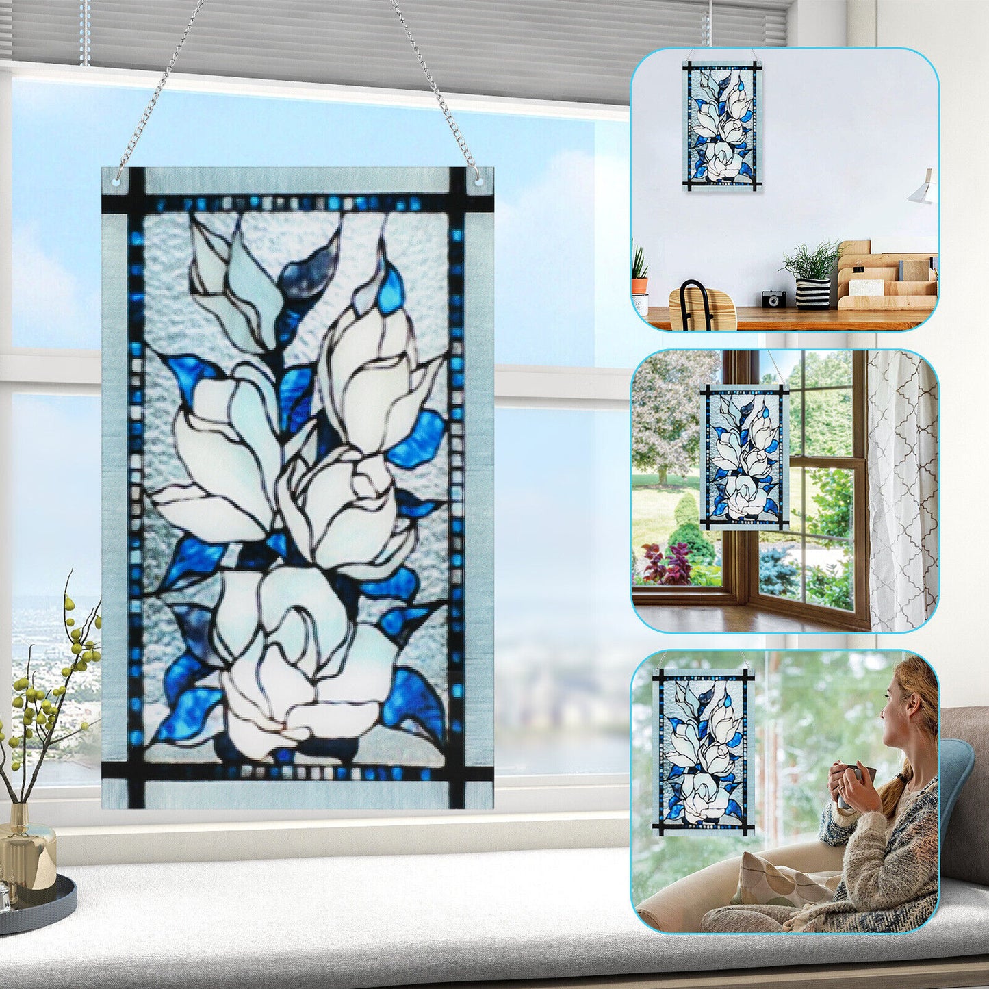 Rectangular Panel Glass Window Suncatcher