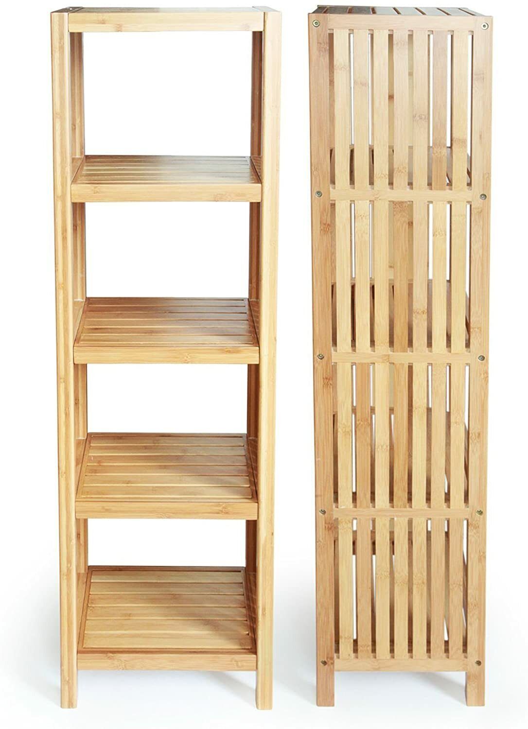 Bamboo Tall Bathroom Shelf Organizing