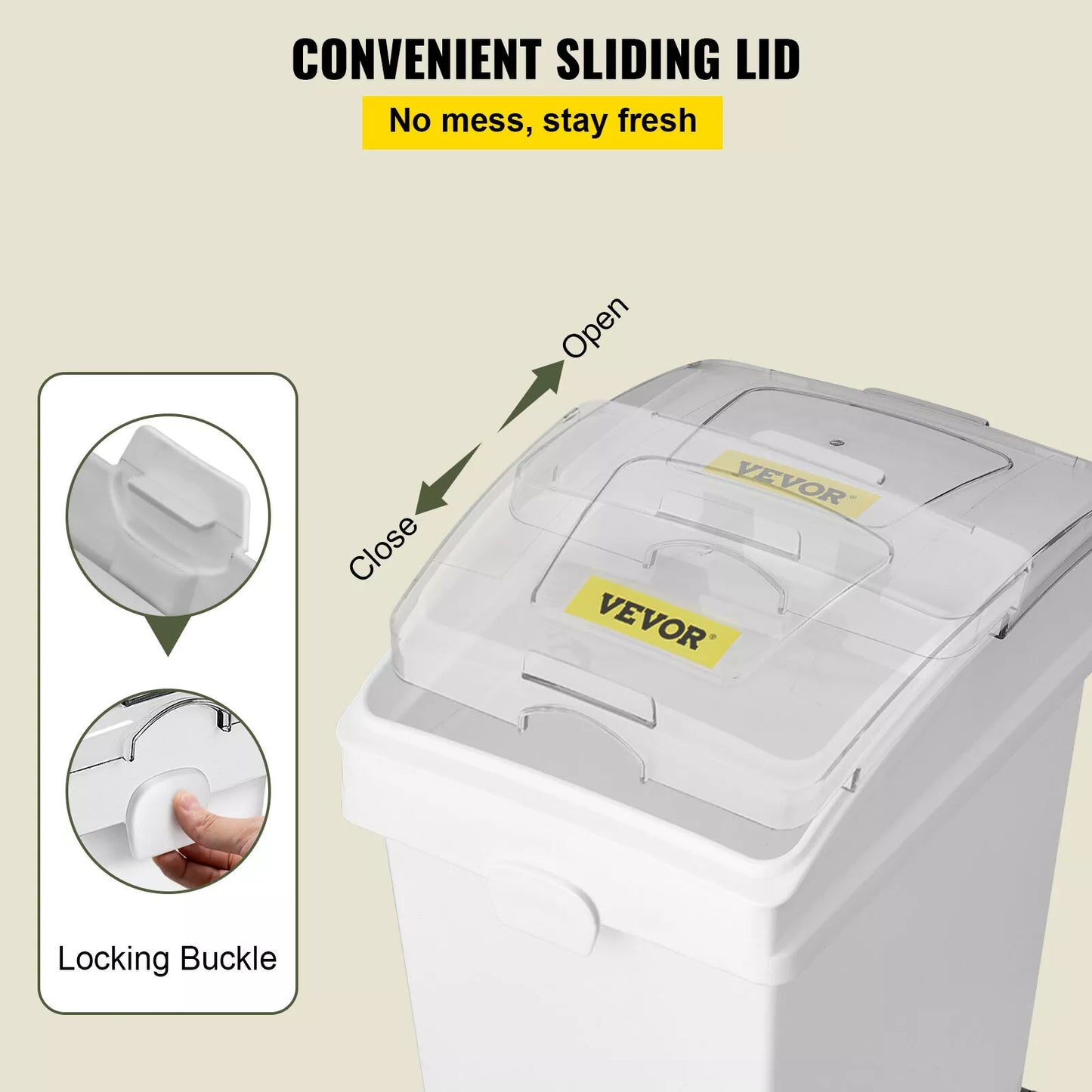 3Pcs 6.6Gal Dry Ingredient Storage Bin