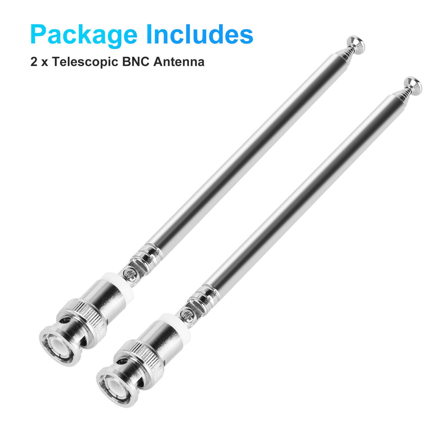 2x Radio Telescopic BNC Antenna Connector