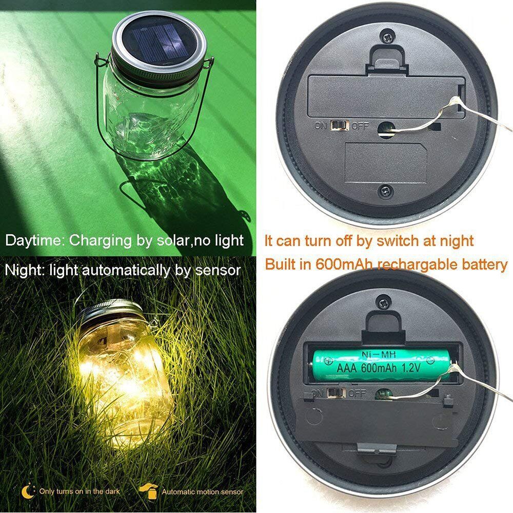 Solar Powered Mason Jar Lid 20LEDs