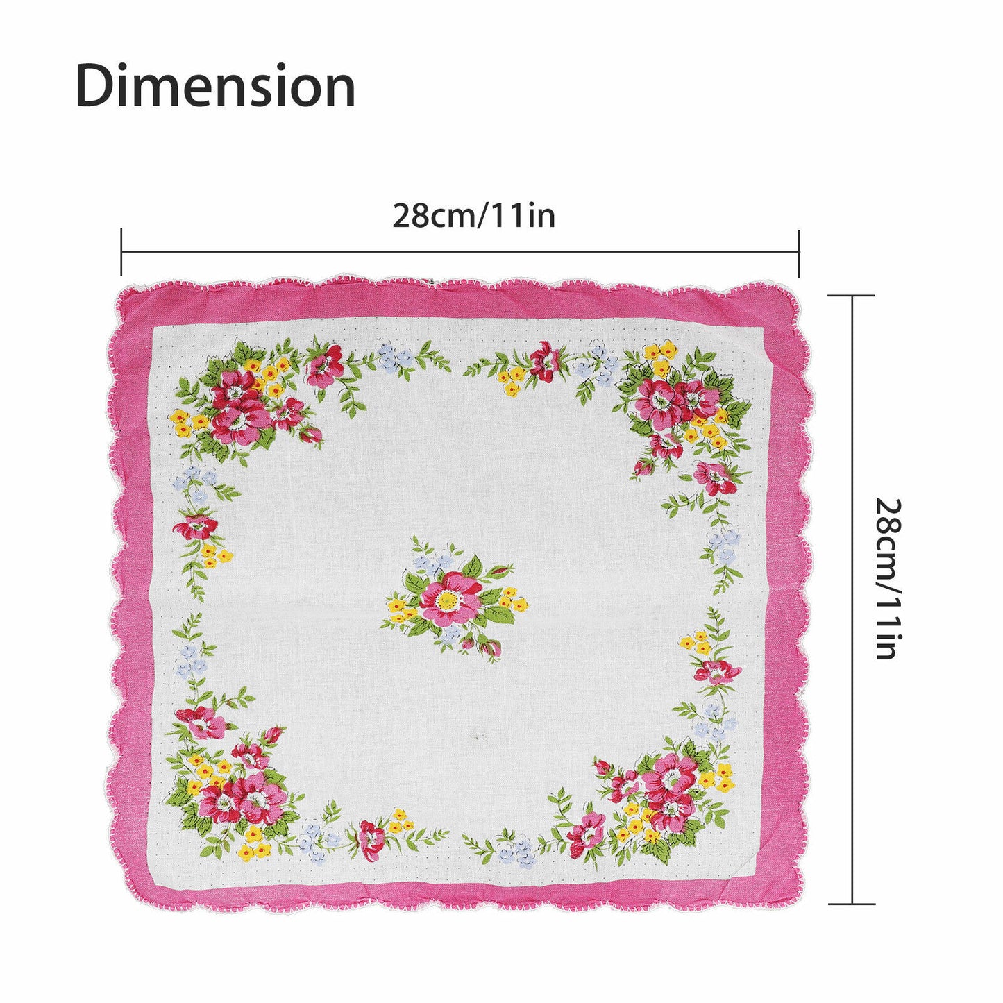 20PCS Ladies Handkerchiefs 100% Cotton