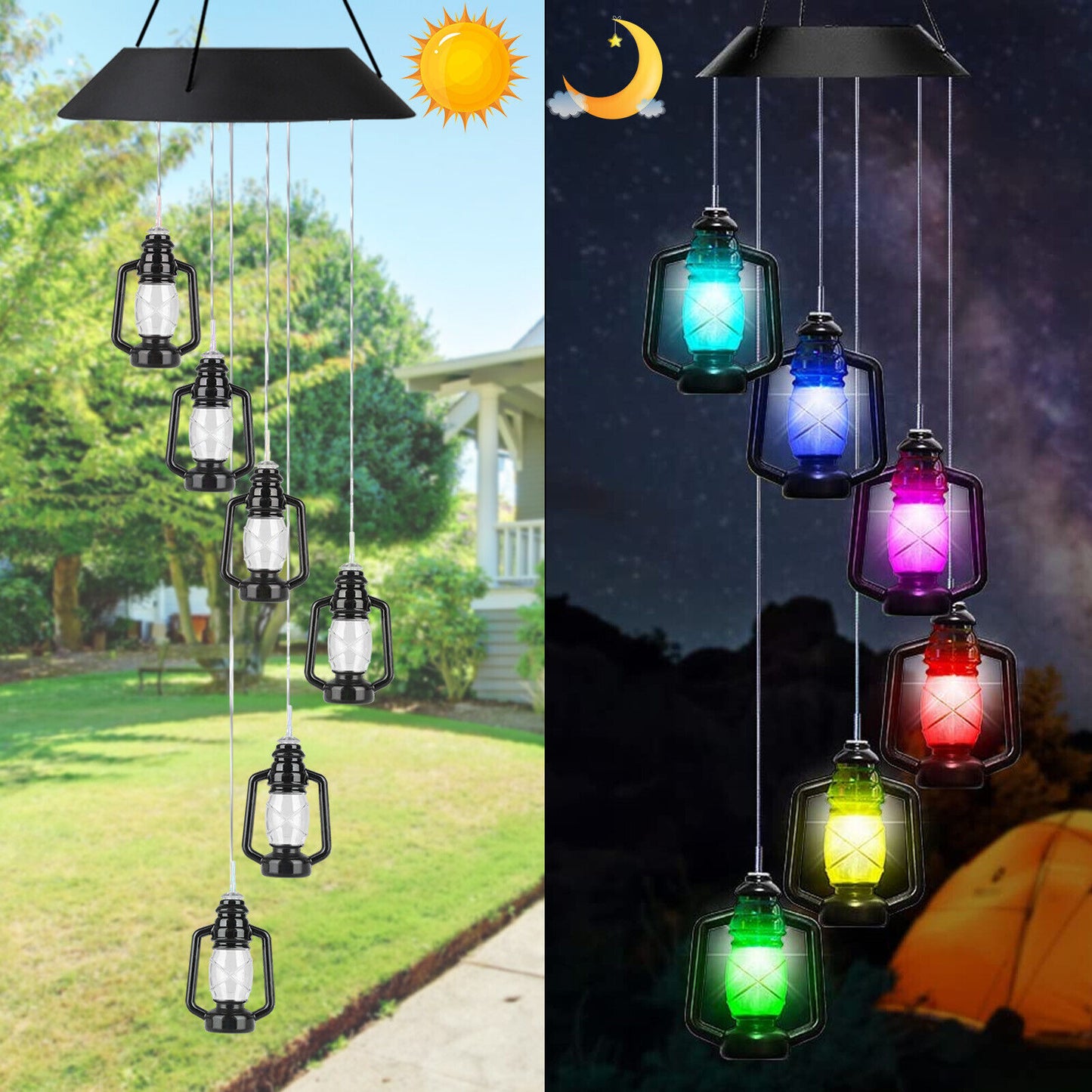 Solar Wind Chimes Lights LED