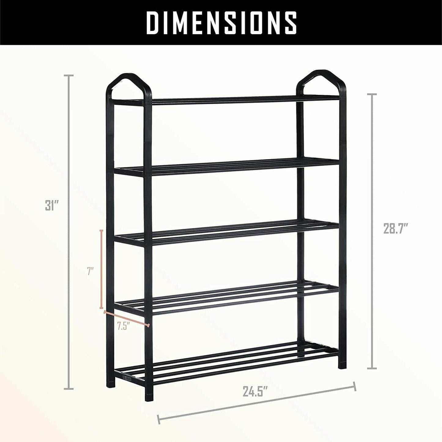 5-Tier Stackable Shoe Rack