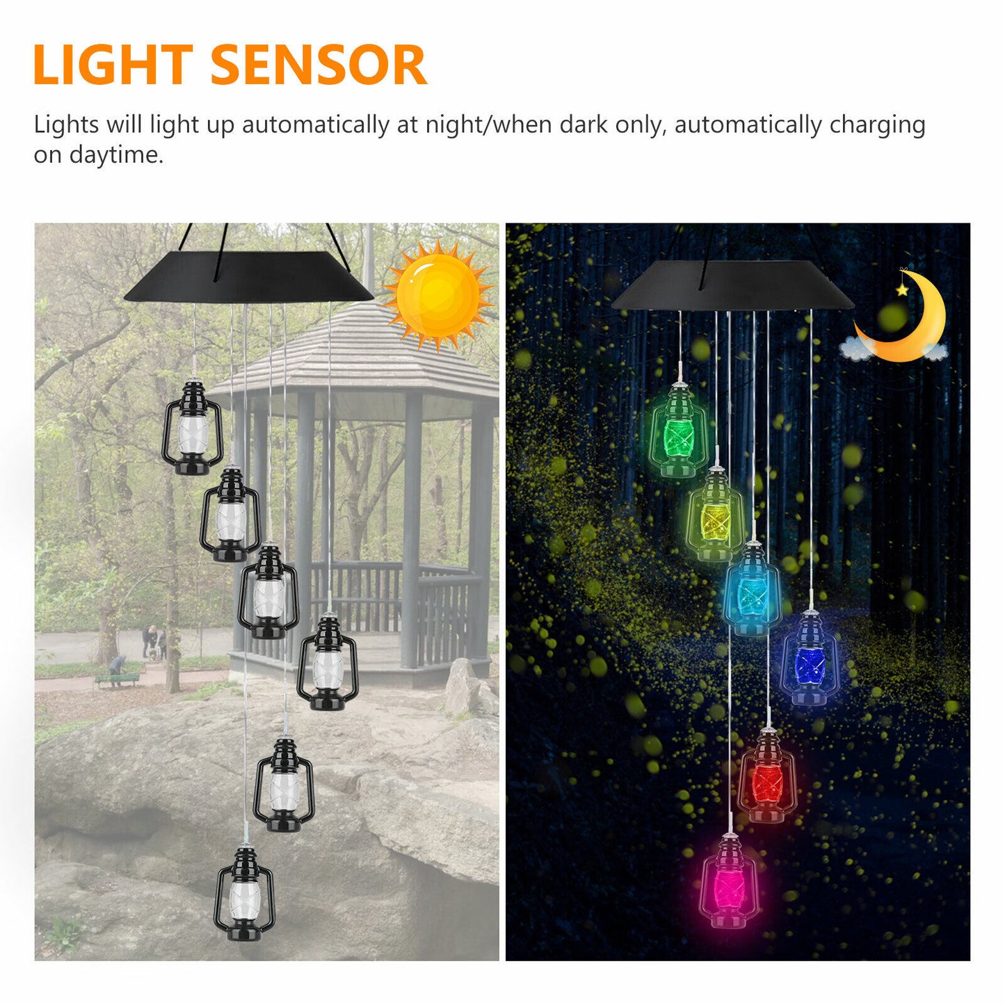 Solar Wind Chimes Lights LED