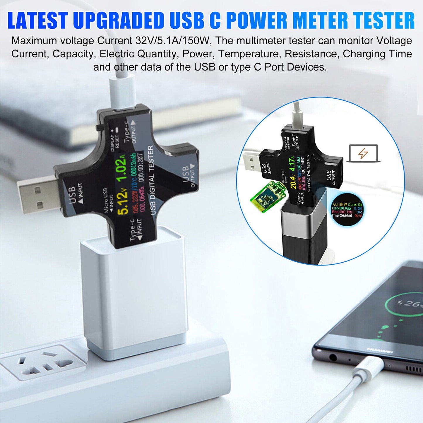 USB Type-C Meter Tester Digital