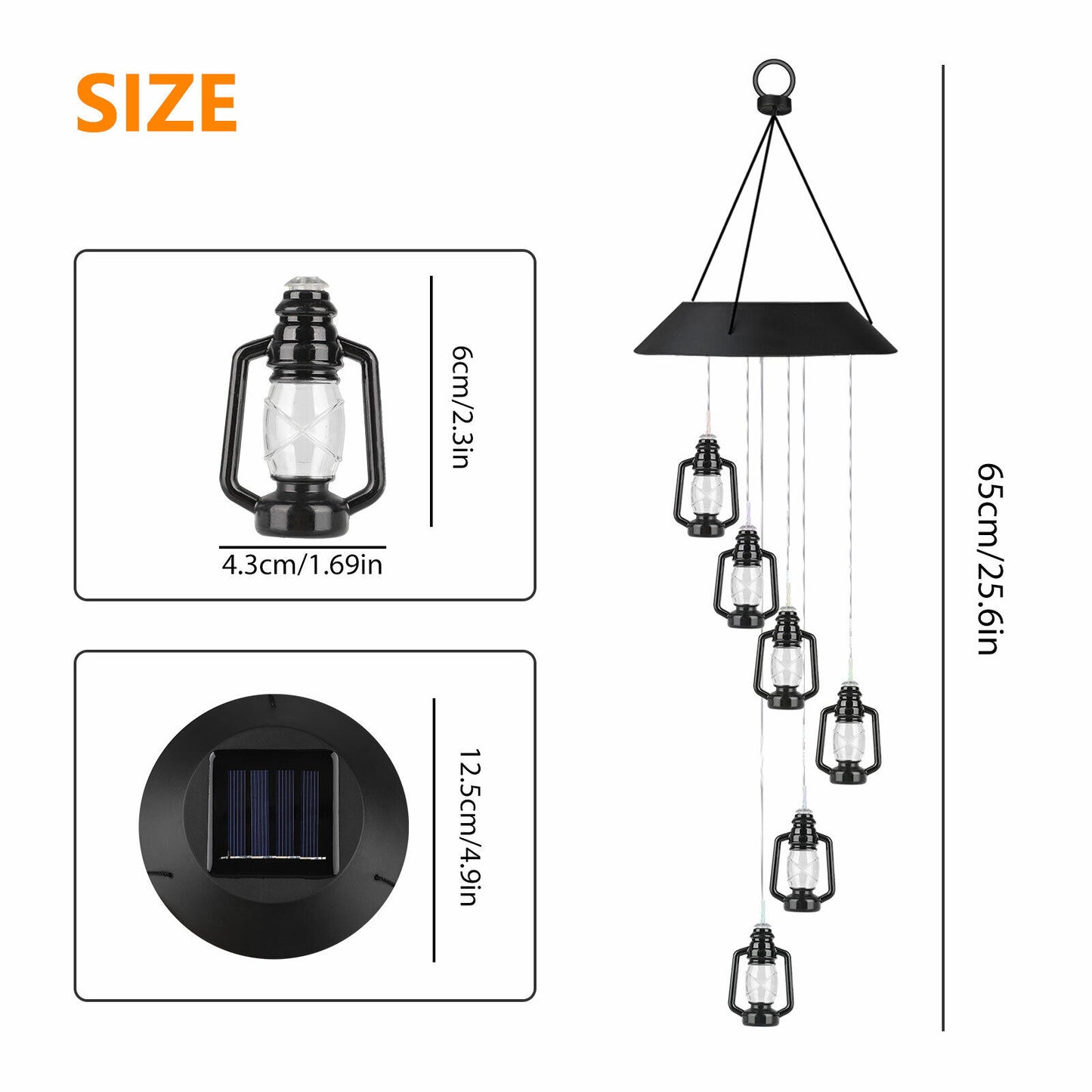 Solar Wind Chimes Lights LED