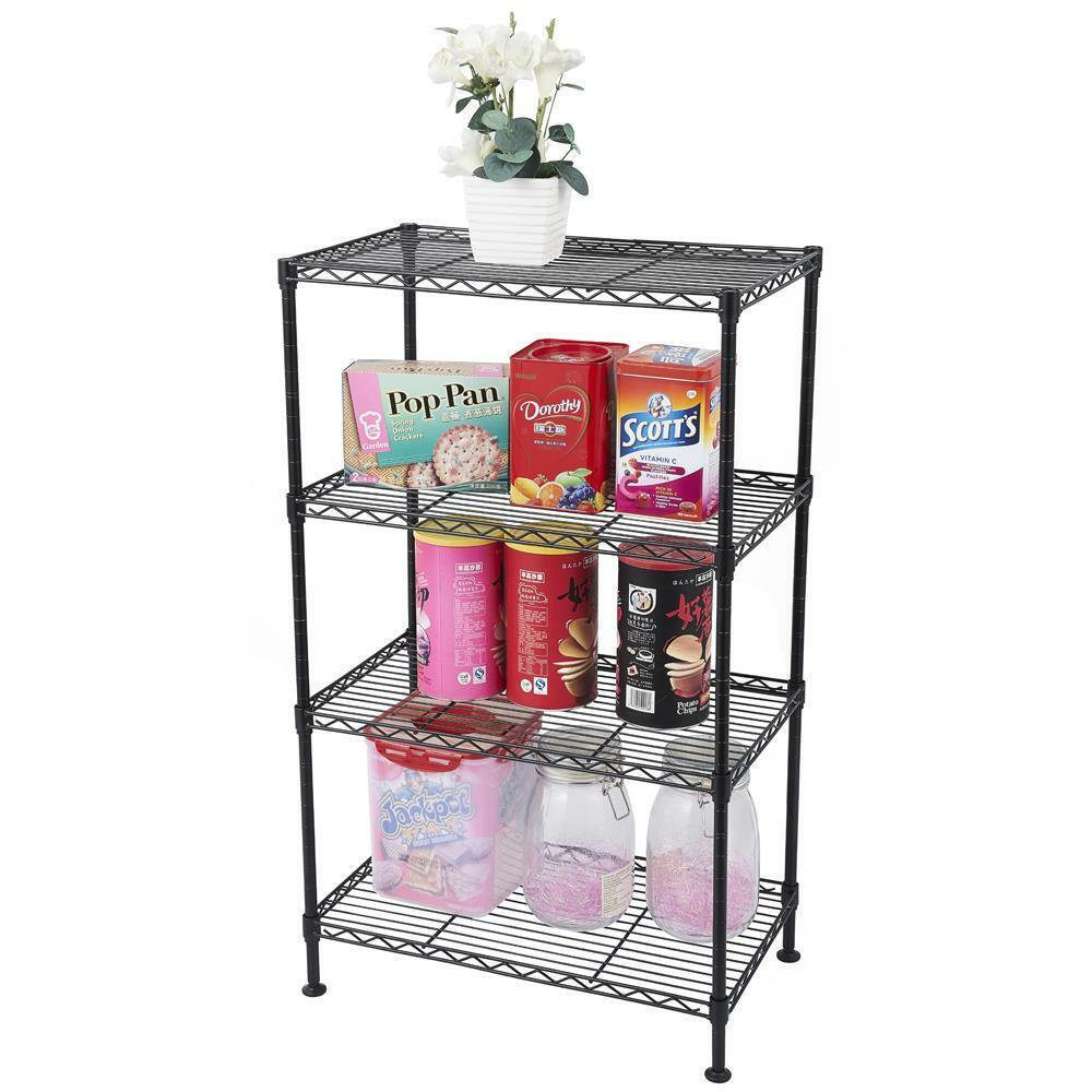 4 Tier Adjustable Steel Wire Shelving Rack