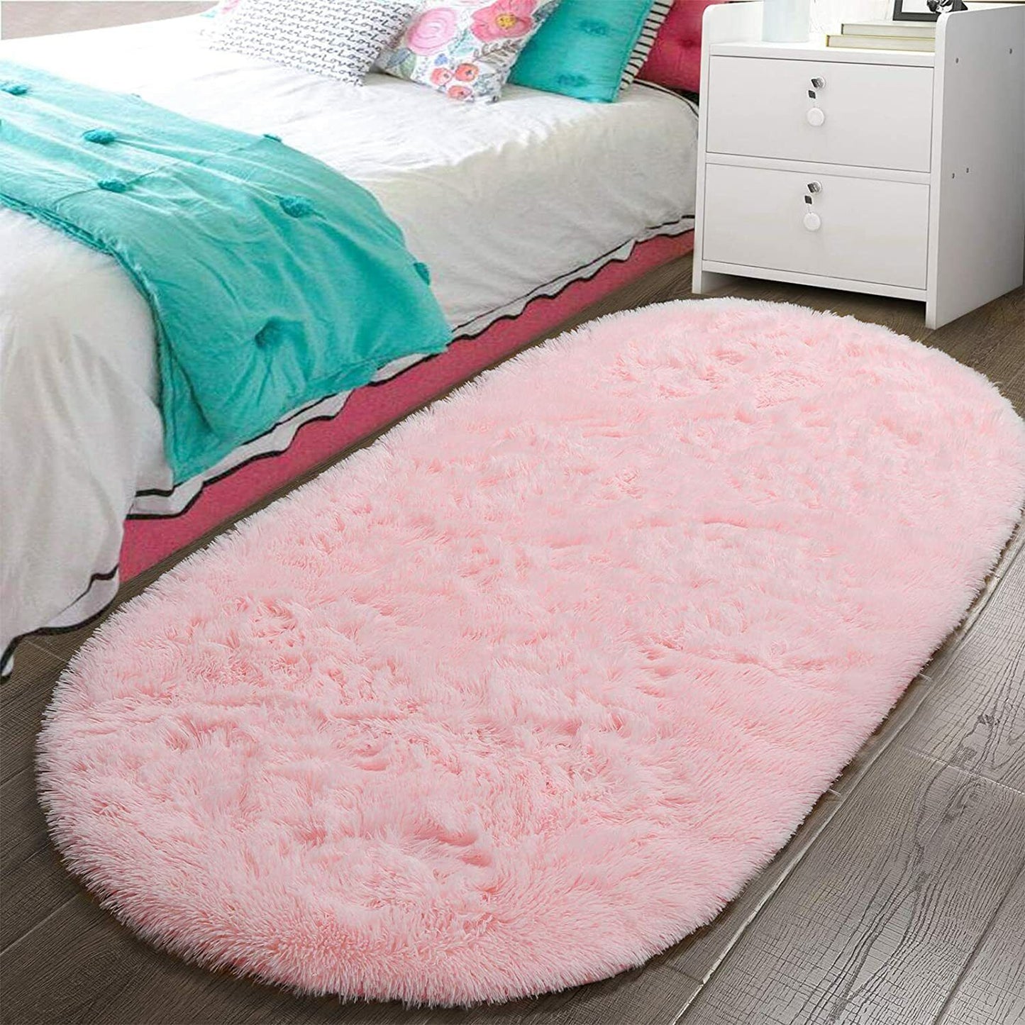 Luxury Fluffy Rug Ultra Soft 2.6x5.3ft - Pink