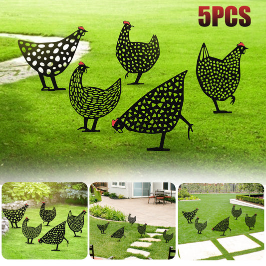 5PCS Chicken Stakes Yard Decor