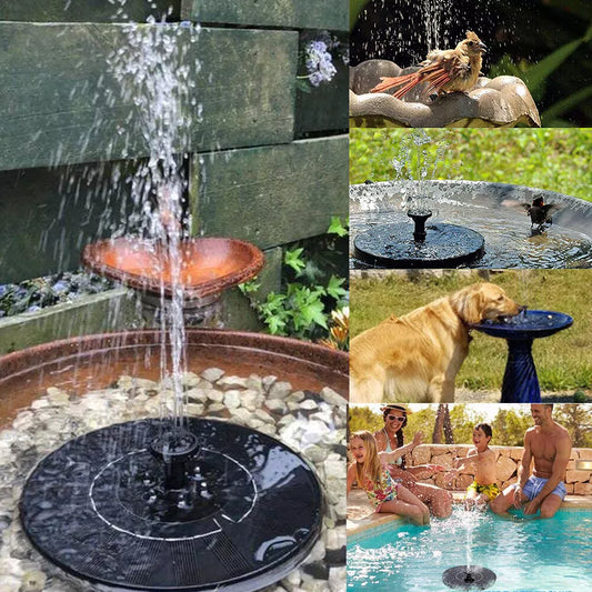 Bird Bath Fountain Solar Powered Garden