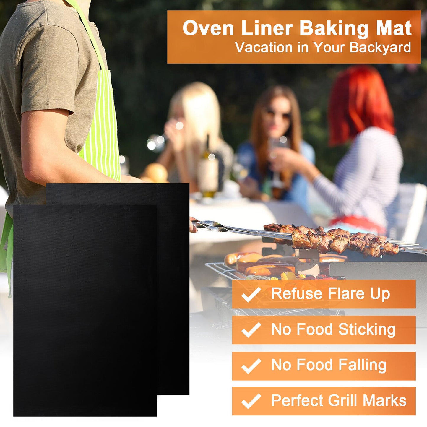 2PCS Large Non Stick Oven Liners