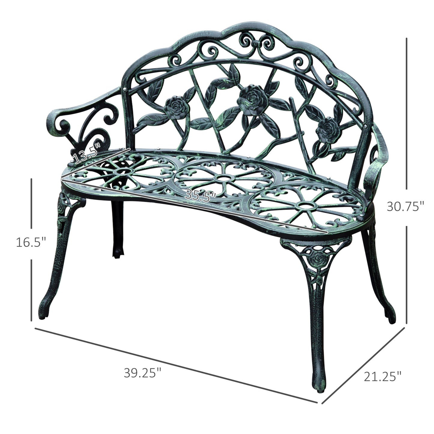 Outdoor Furniture Cast Aluminum Antique Rose Design